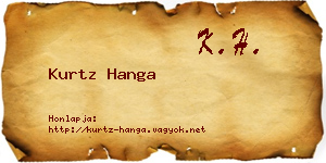 Kurtz Hanga névjegykártya